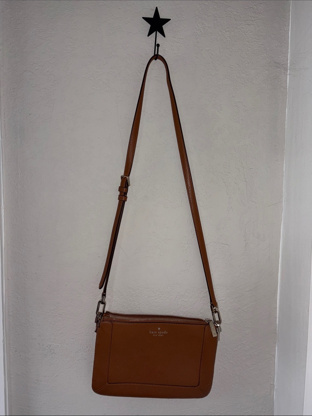 kate spade tan leather crossbody bag